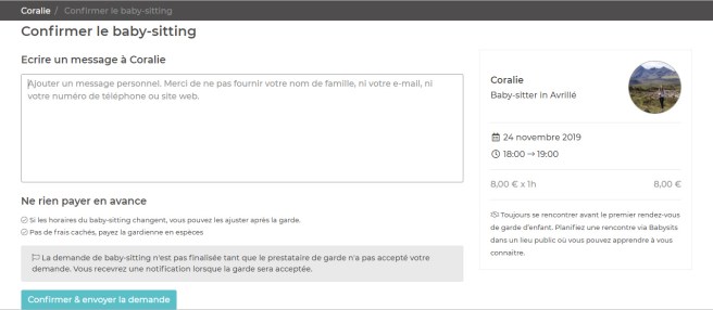 confirmer babysitting